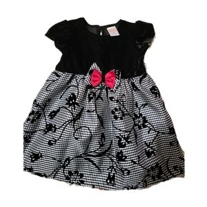 Wonder Nation Black and White, with Re Bow, Formal Dress, Size 2T